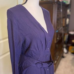 Vintage Free People Buttoned and Buckled Purple Tunic Shirt - Size M